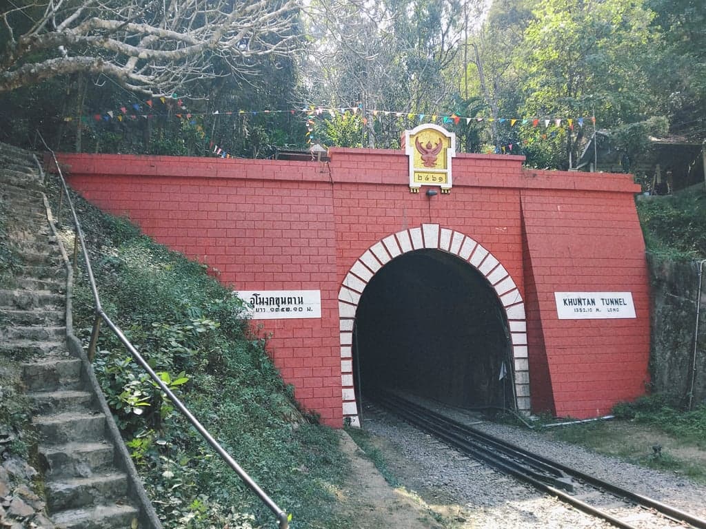 Khun Tan Tunnel which is the longest railway tunnel in Thailand between Lampang and Lamphun. It was built in 1907 and completed in 1918.