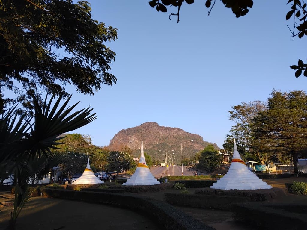 The Three Pagodas Pass (Dan Chedi Sam Ong), linking Sangkhla Buri, Thailand, and Payathonsu, Myanmar.